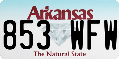 AR license plate 853WFW