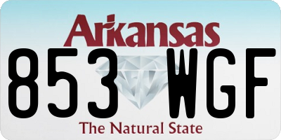 AR license plate 853WGF