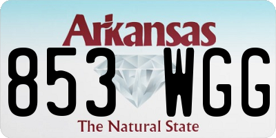 AR license plate 853WGG