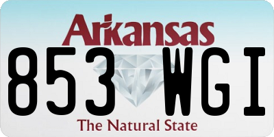 AR license plate 853WGI
