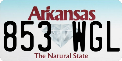 AR license plate 853WGL