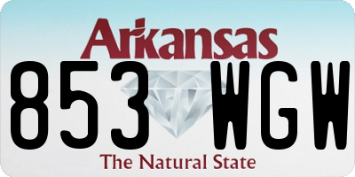 AR license plate 853WGW
