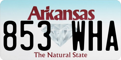 AR license plate 853WHA