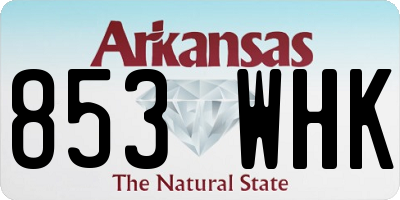 AR license plate 853WHK