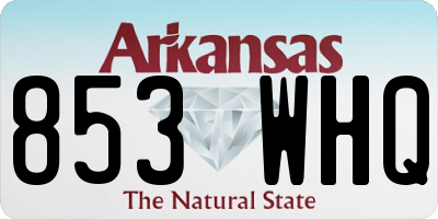 AR license plate 853WHQ