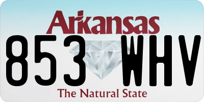 AR license plate 853WHV