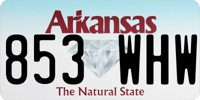 AR license plate 853WHW