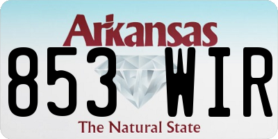 AR license plate 853WIR