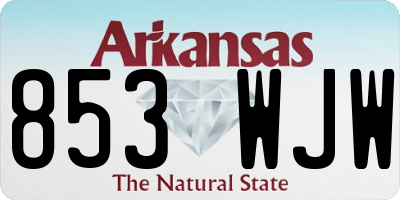 AR license plate 853WJW