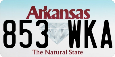 AR license plate 853WKA