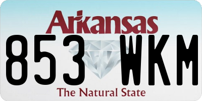 AR license plate 853WKM