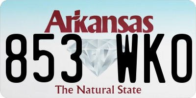 AR license plate 853WKO