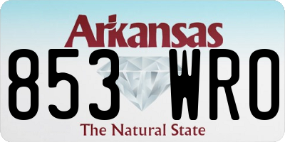 AR license plate 853WRO