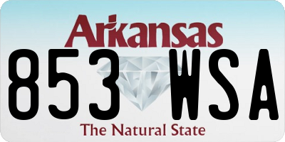 AR license plate 853WSA