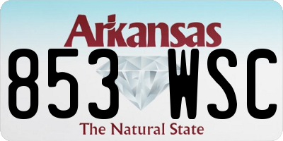 AR license plate 853WSC