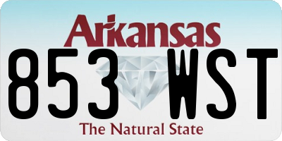 AR license plate 853WST