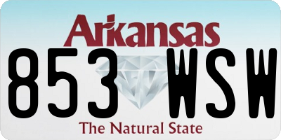 AR license plate 853WSW