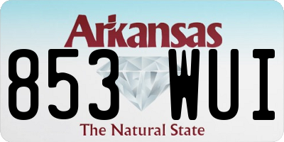 AR license plate 853WUI