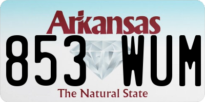 AR license plate 853WUM