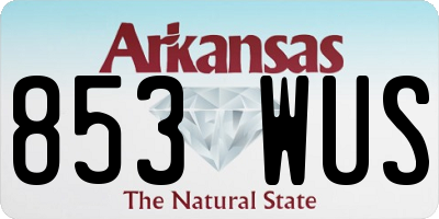 AR license plate 853WUS