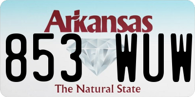 AR license plate 853WUW