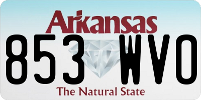 AR license plate 853WVO