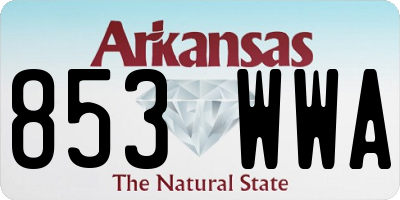 AR license plate 853WWA