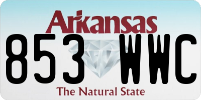 AR license plate 853WWC