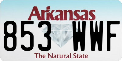 AR license plate 853WWF