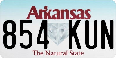 AR license plate 854KUN
