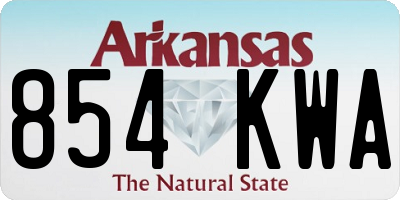 AR license plate 854KWA