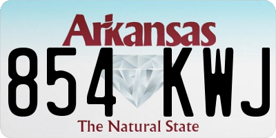 AR license plate 854KWJ