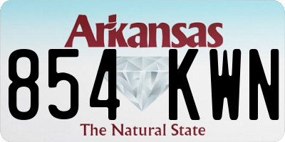 AR license plate 854KWN