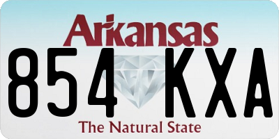 AR license plate 854KXA