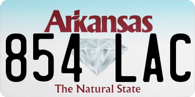 AR license plate 854LAC