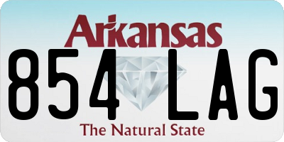 AR license plate 854LAG