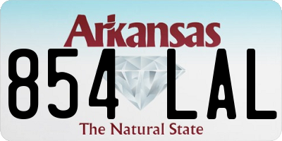 AR license plate 854LAL