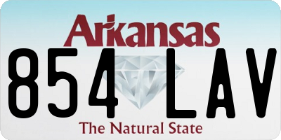 AR license plate 854LAV
