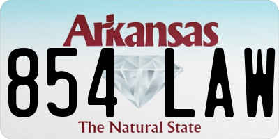AR license plate 854LAW