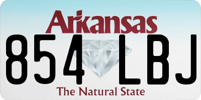 AR license plate 854LBJ