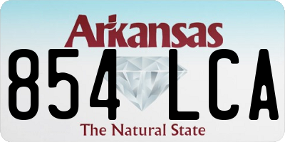 AR license plate 854LCA