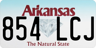 AR license plate 854LCJ