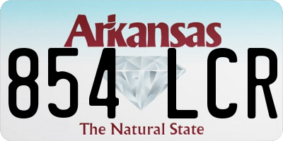 AR license plate 854LCR