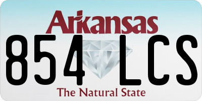 AR license plate 854LCS