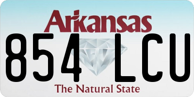 AR license plate 854LCU