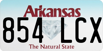 AR license plate 854LCX