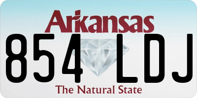 AR license plate 854LDJ