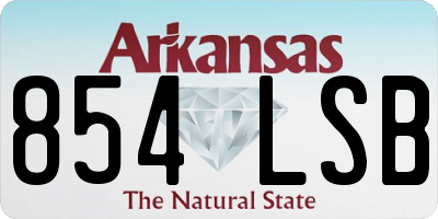 AR license plate 854LSB