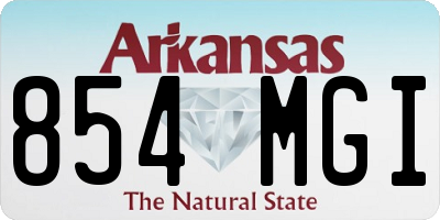 AR license plate 854MGI