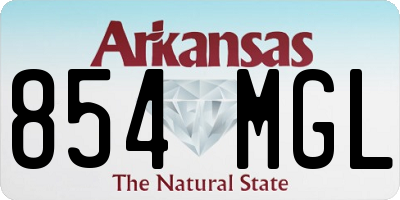 AR license plate 854MGL